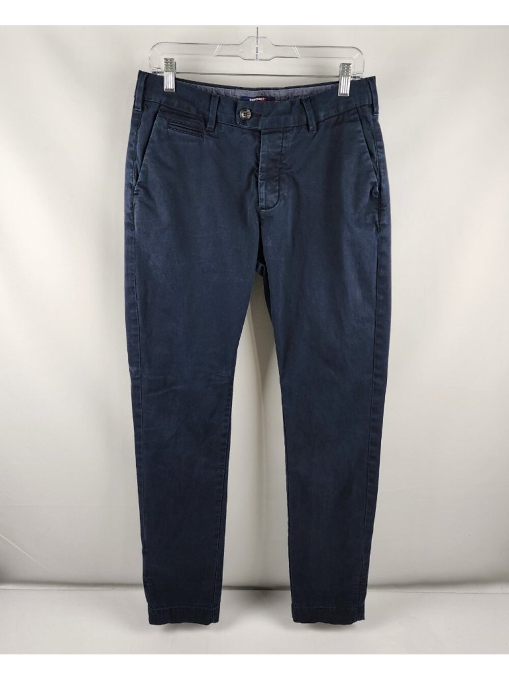 Superdry Pants Mens 30x31 Blue City Slim Button Fly Chino Pants